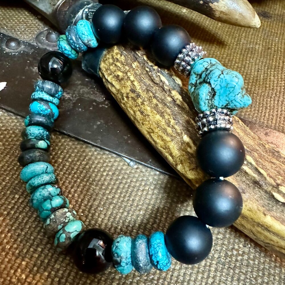 Bohemian Statement Stretch Natural Stones Bracelet